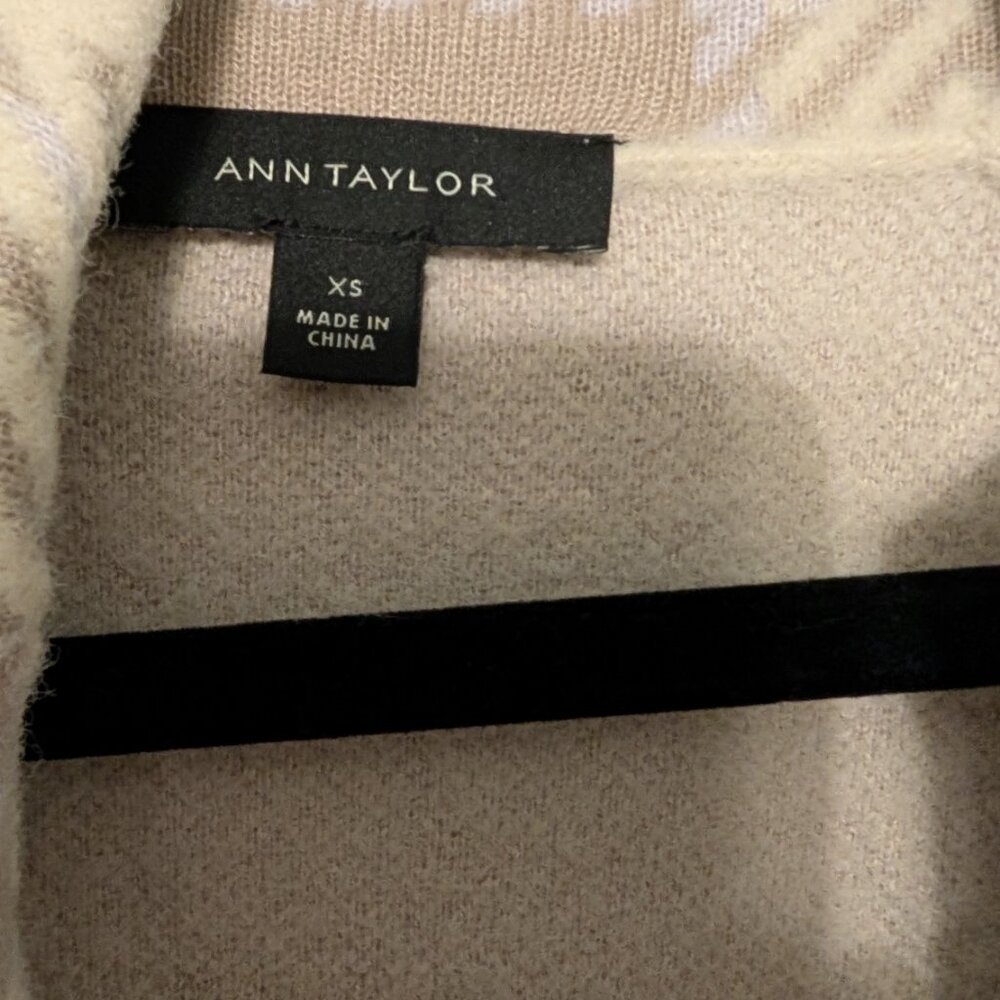 Ann Taylor Plaid Open Front Coatigan Cardigan | Size XS - Picture 2 of 8